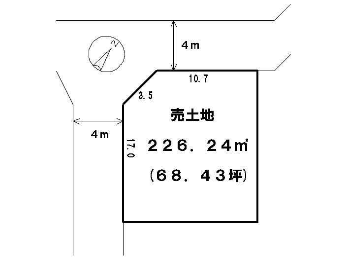 Compartment figure. Land price 22,580,000 yen, Land area 226.24 sq m