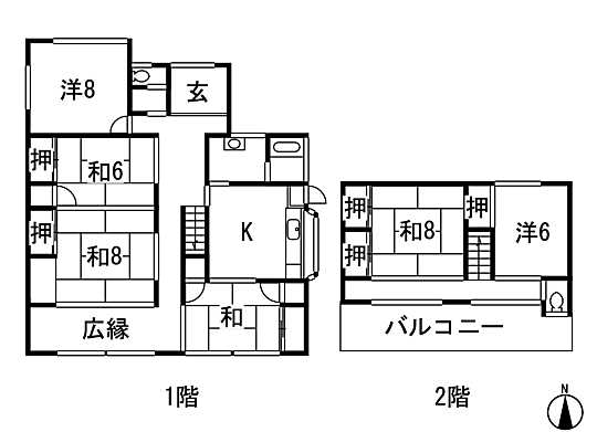 Floor plan. 24,800,000 yen, 6DK, Land area 218.66 sq m , Building area 142.69 sq m 5DK