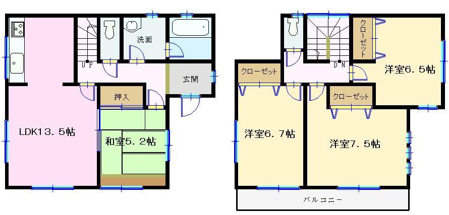 Floor plan. 18,800,000 yen, 4LDK, Land area 189.08 sq m , Building area 93.95 sq m