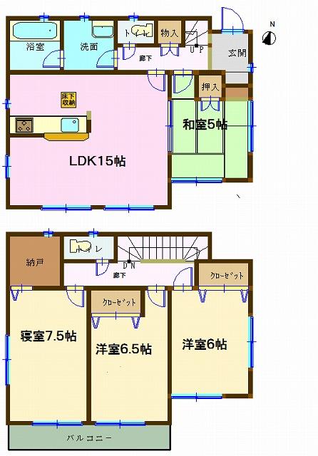 Floor plan. (1 Building), Price 20.8 million yen, 4LDK, Land area 146.13 sq m , Building area 94.56 sq m