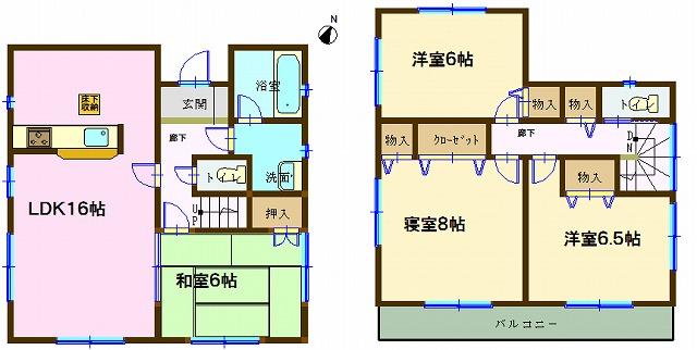 Floor plan. (Building 2), Price 19,800,000 yen, 4LDK, Land area 118.85 sq m , Building area 95.58 sq m