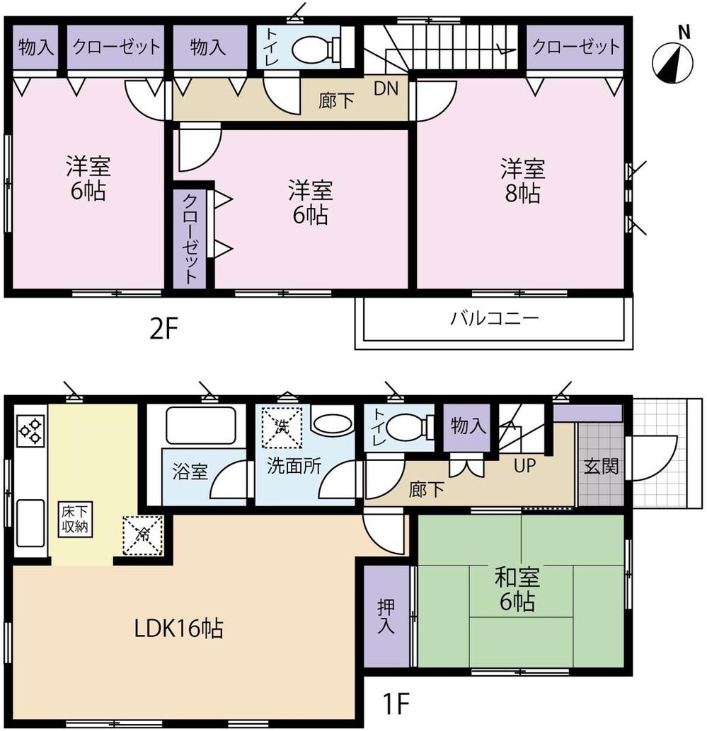 Floor plan. 18,800,000 yen, 4LDK, Land area 224.09 sq m , Building area 98 sq m 1 Building floor plan