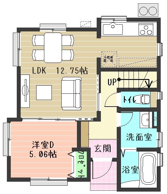 Floor plan. 24,950,000 yen, 4LDK, Land area 105.84 sq m , It is a building area of ​​88.8 sq m 1F Mato! 