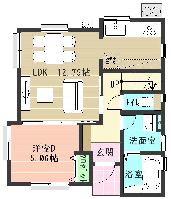 Floor plan. 24,950,000 yen, 4LDK, Land area 105.84 sq m , It is a building area of 88.8 sq m 1F Mato!