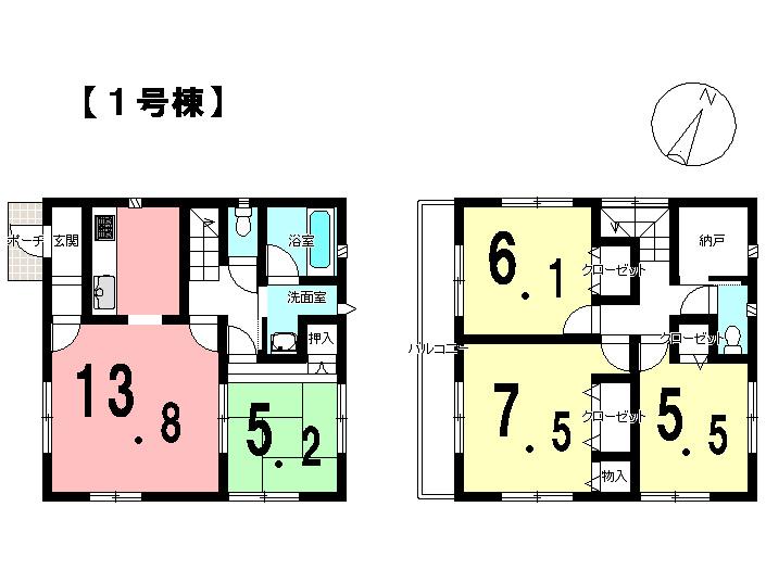 Floor plan. (1 Building), Price 17 million yen, 4LDK, Land area 104.52 sq m , Building area 91.12 sq m