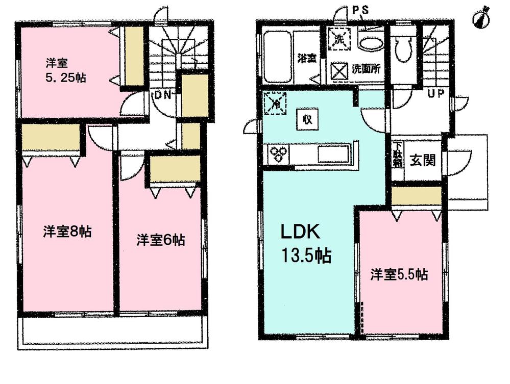 Floor plan. (A Building), Price 19,800,000 yen, 4LDK, Land area 101.64 sq m , Building area 90.61 sq m