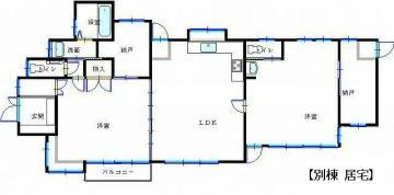 Floor plan. 13 million yen, 2LDK + S (storeroom), Land area 438.55 sq m , Building area 255.89 sq m Hontaku