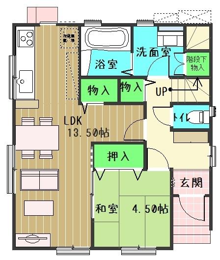 Floor plan. 26,970,000 yen, 4LDK, Land area 102.17 sq m , It is a building area of ​​96.88 sq m 1 floor