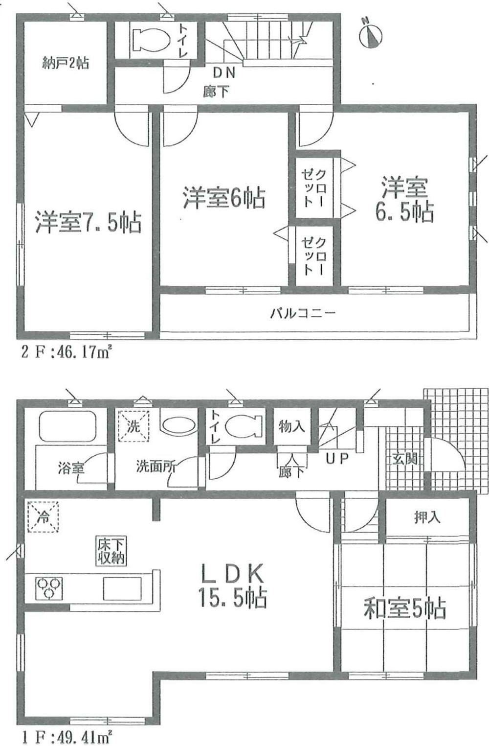 Floor plan. (3 Building), Price 19,800,000 yen, 4LDK, Land area 189.09 sq m , Building area 95.58 sq m