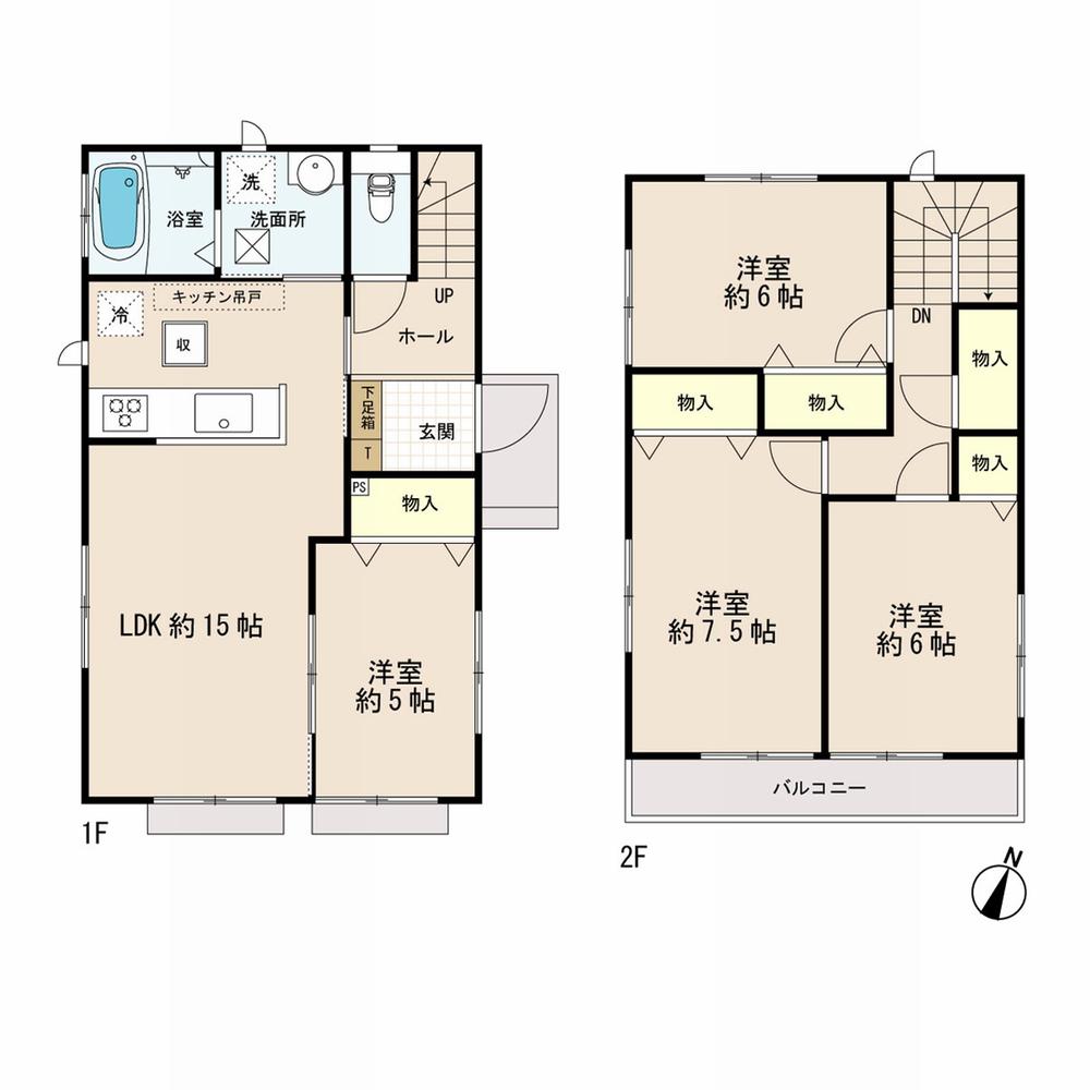 Floor plan. (C Building), Price 24,800,000 yen, 4LDK, Land area 125.45 sq m , Building area 94.39 sq m