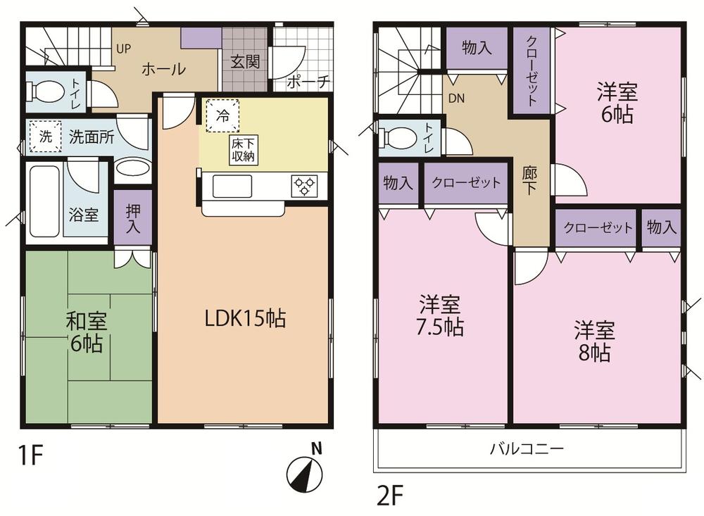 Floor plan. 24,800,000 yen, 4LDK, Land area 113.08 sq m , Building area 99.83 sq m
