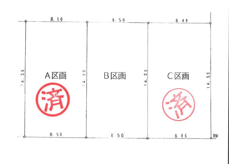 Compartment figure. Land price 16.3 million yen, Day is good in the land area 124.07 sq m south-facing!