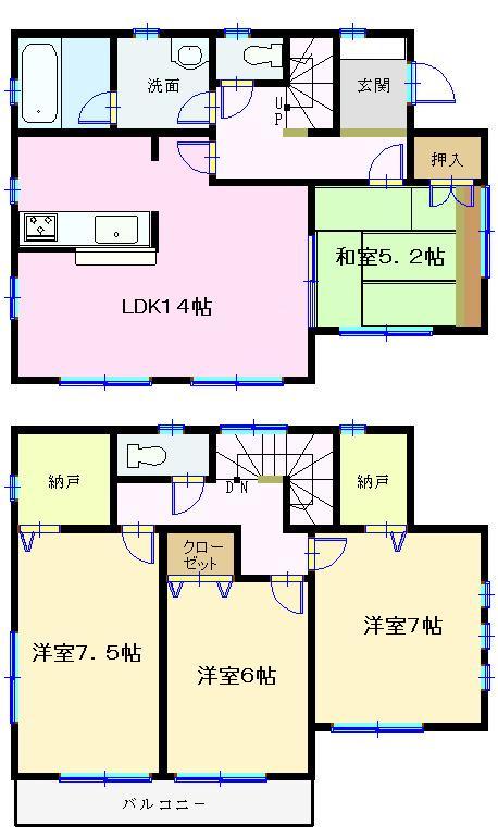 Floor plan. 21,800,000 yen, 4LDK, Land area 189.09 sq m , Building area 97.2 sq m