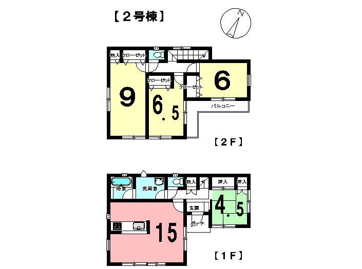 Floor plan. (Building 2), Price 19,800,000 yen, 4LDK, Land area 226.49 sq m , Building area 95.58 sq m