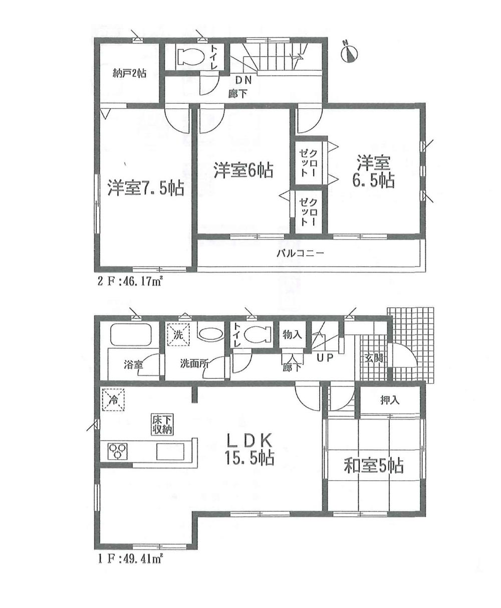 Floor plan. (3 Building), Price 19,800,000 yen, 4LDK, Land area 189.09 sq m , Building area 95.58 sq m