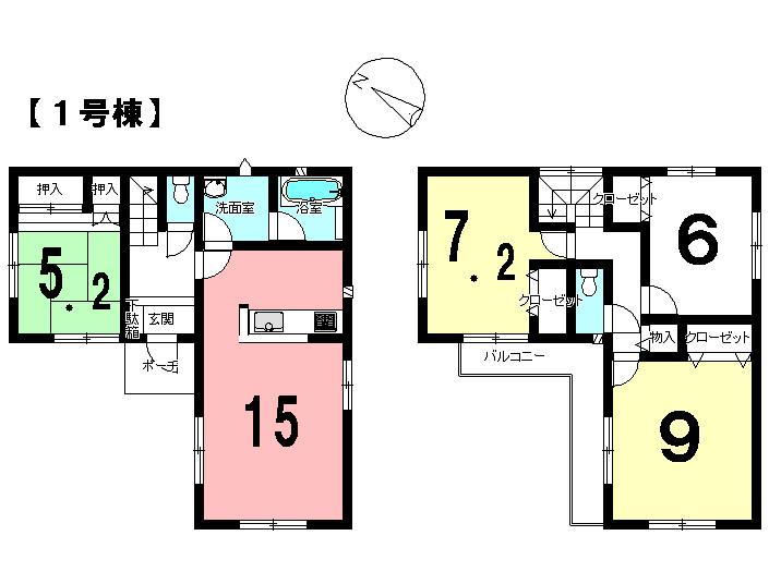 Floor plan. (1 Building), Price 21,800,000 yen, 4LDK, Land area 110.09 sq m , Building area 97.6 sq m