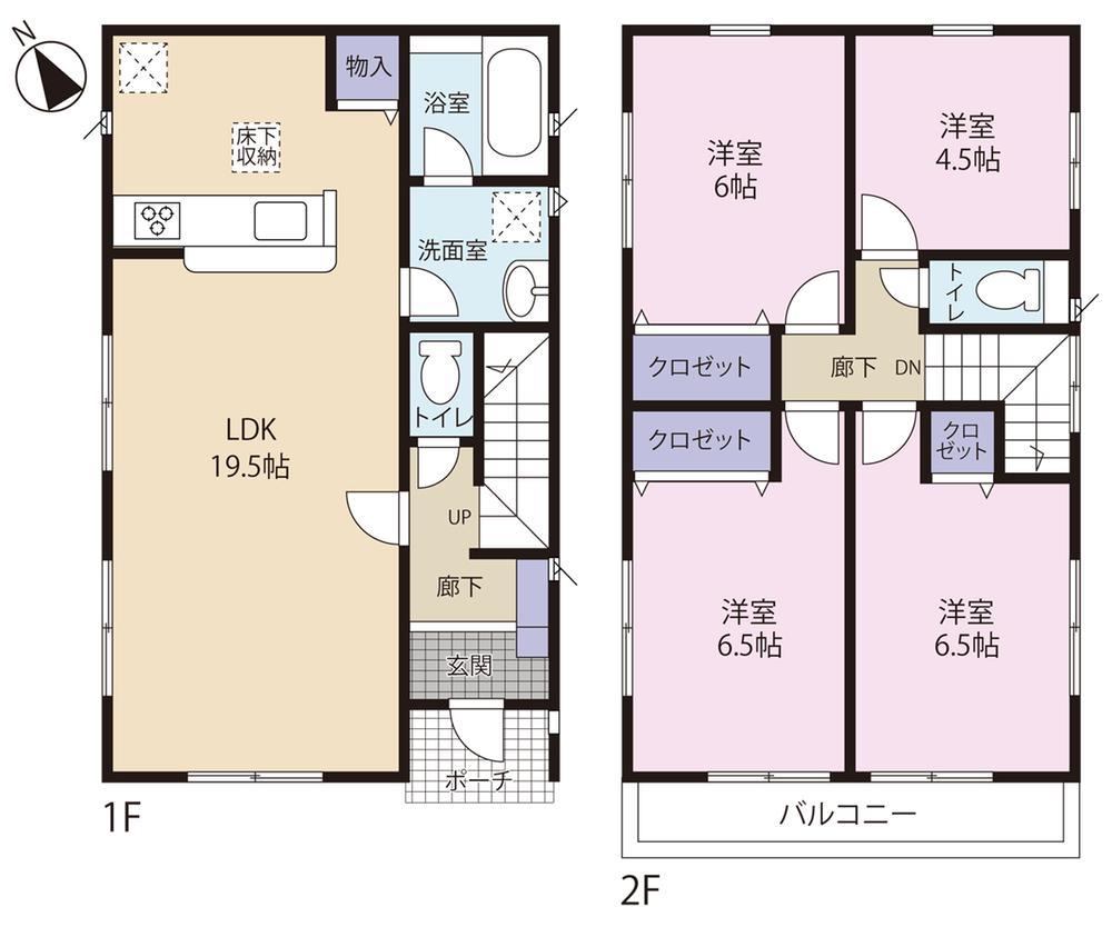 Floor plan. 25,800,000 yen, 4LDK, Land area 125.61 sq m , Building area 94.77 sq m 1 Building floor plan