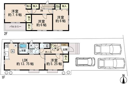 Floor plan. 25,800,000 yen, 4LDK, Land area 119.34 sq m , Building area 93.15 sq m