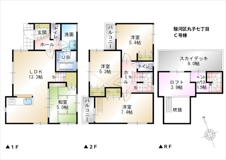 Floor plan. (C Building), Price 23.8 million yen, 4LDK, Land area 115.06 sq m , Building area 90.86 sq m
