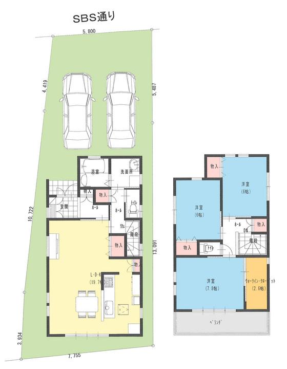 Floor plan. 32,800,000 yen, 3LDK + S (storeroom), Land area 128.72 sq m , Building area 100.19 sq m
