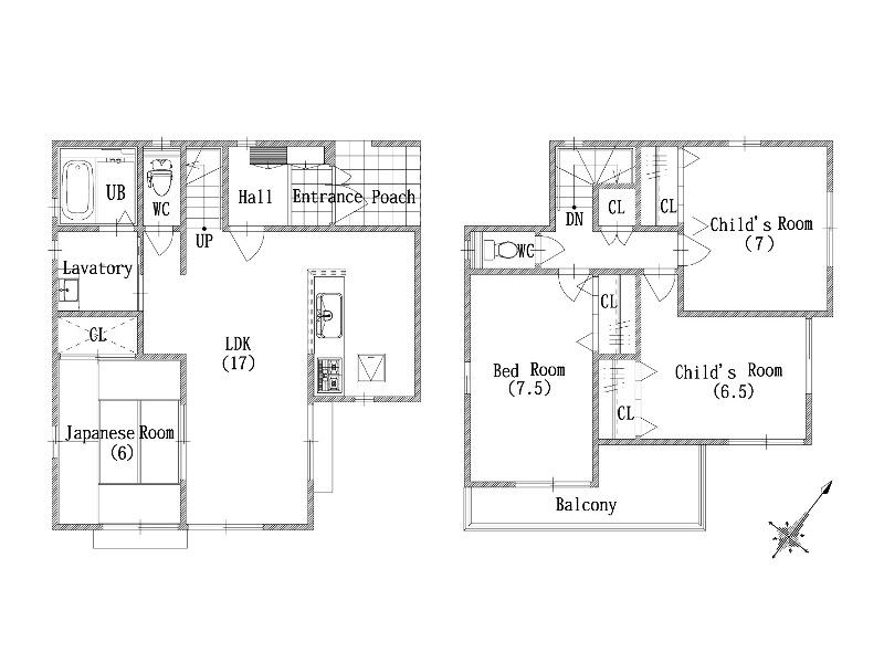Compartment view + building plan example. Building plan example (No. 1 place) 4LDK, Land price 18.1 million yen, Land area 109.11 sq m , Building price 18.2 million yen, Building area 101.04 sq m