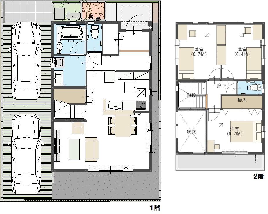 Floor plan. (No. 6 areas [Comfortable condominiums that decorate the living] ), Price 37,800,000 yen, 3LDK, Land area 106.8 sq m , Building area 91.09 sq m