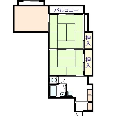 Floor plan. 3K, Price 2.8 million yen, Occupied area 49.55 sq m , Balcony area 3.24 sq m