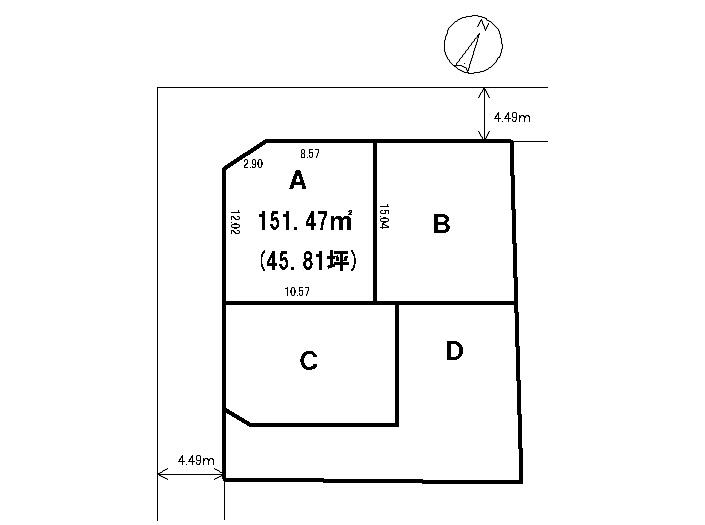 Compartment figure. Land price 25,190,000 yen, Land area 151.54 sq m