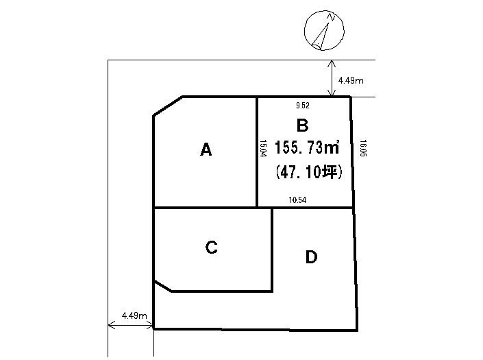 Compartment figure. Land price 24,490,000 yen, Land area 155.66 sq m