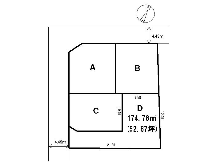Compartment figure. Land price 25,900,000 yen, Land area 174.56 sq m