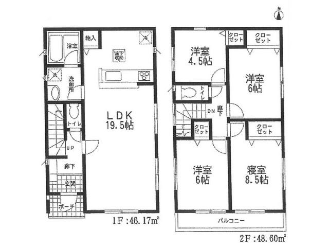 Floor plan. 23.8 million yen, 4LDK, Land area 115.97 sq m , Building area 94.77 sq m
