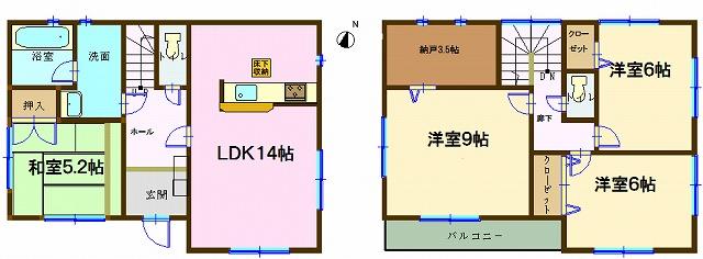 Floor plan. (1 Building), Price 29.5 million yen, 4LDK, Land area 106.36 sq m , Building area 98.01 sq m