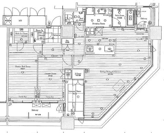 Floor plan. 3LDK, Price 74,500,000 yen, Footprint 100.54 sq m , Balcony area 11.31 sq m