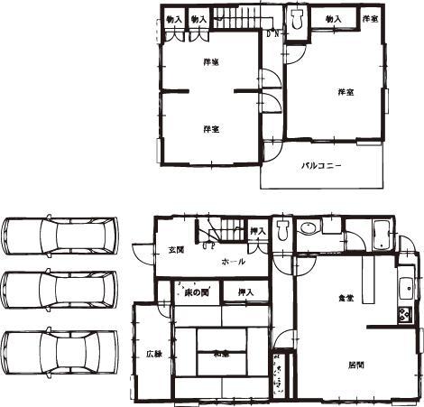 Floor plan. 24,800,000 yen, 4LDK, Land area 142.24 sq m , Building area 112.07 sq m