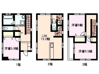 Floor plan. 21,800,000 yen, 3LDK, Land area 82.07 sq m , Building area 93.56 sq m