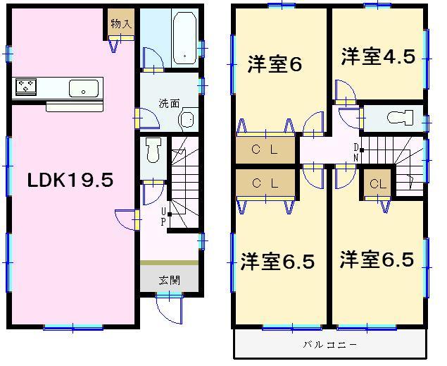 Floor plan. (1 Building), Price 25,800,000 yen, 4LDK, Land area 125.61 sq m , Building area 94.77 sq m