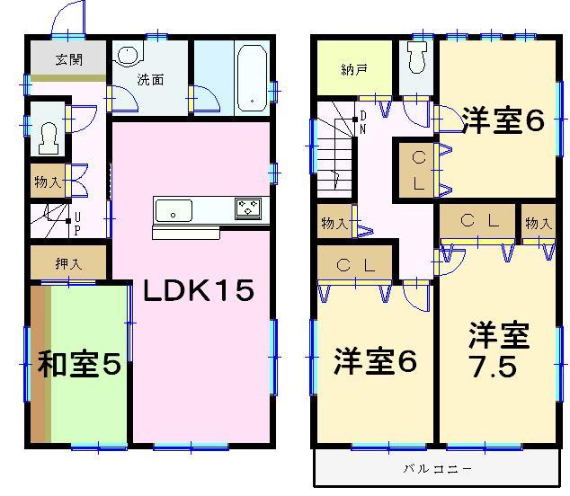 Floor plan. (1 Building), Price 22.5 million yen, 4LDK, Land area 129.97 sq m , Building area 97.02 sq m
