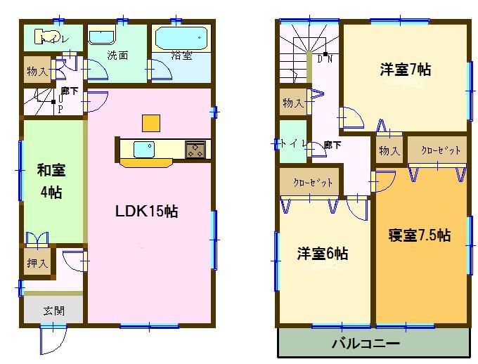 Floor plan. (1 Building), Price 23.8 million yen, 4LDK, Land area 115.97 sq m , Building area 94.77 sq m