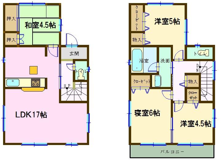 Floor plan. (3 Building), Price 21,800,000 yen, 4LDK, Land area 130.08 sq m , Building area 87.48 sq m