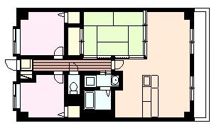 Floor plan. 3LDK, Price 15.8 million yen, Occupied area 64.89 sq m , Balcony area 8.09 sq m