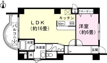 Floor plan. 1LDK, Price 4.5 million yen, Occupied area 52.92 sq m , Balcony area 5.43 sq m