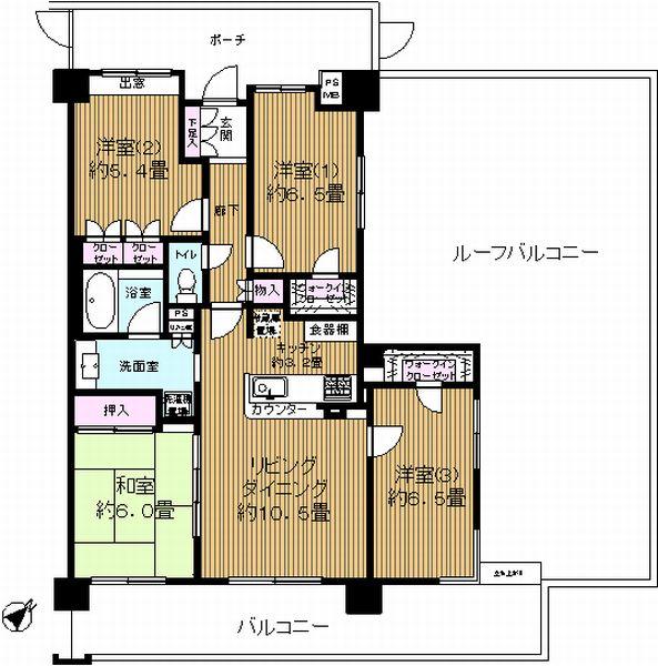 Floor plan. 4LDK, Price 26,400,000 yen, Occupied area 83.42 sq m , Balcony area 17.85 sq m