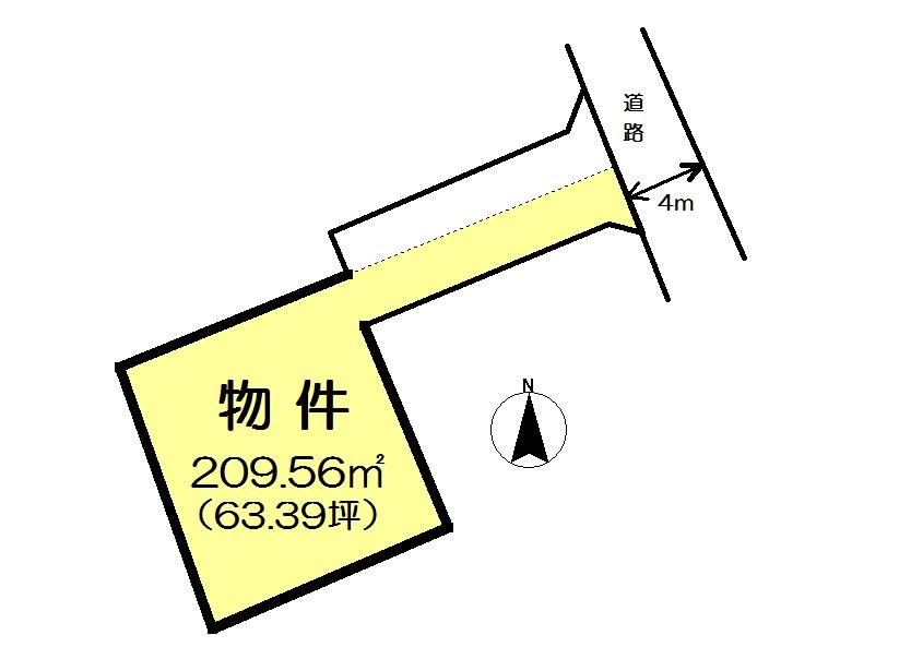 Compartment figure. Land price 24,800,000 yen, Land area 209.56 sq m compartment view