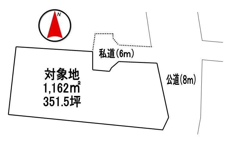 Compartment figure. Land price 3.5 million yen, Land area 1,162 sq m
