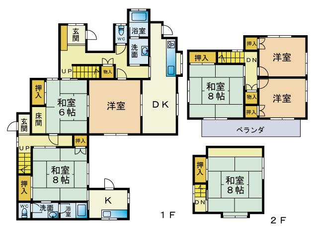 Floor plan. 13,900,000 yen, 5DK, Land area 245.49 sq m , Building area 150.82 sq m