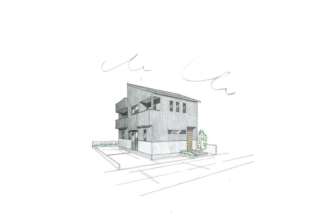 Building plan example (Perth ・ appearance). Building plan example (outer wall: Galvalume + Nurikabe finish)
