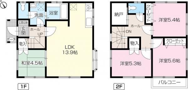 Floor plan. 17,980,000 yen, 4LDK, Land area 103.54 sq m , Is a floor plan of 4LDK with an emphasis on building area 84.5 sq m functionality.