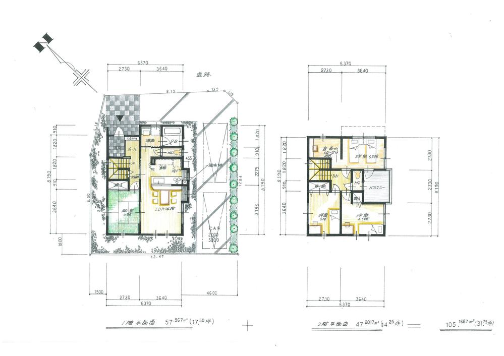 Other building plan example. Building plan example (A No. land) Building area 105.16 sq m
