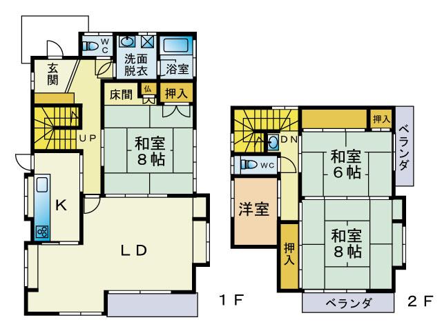 Floor plan. 14.8 million yen, 6LDK, Land area 163.24 sq m , Building area 163.24 sq m