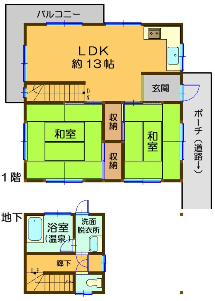 Floor plan. 4.8 million yen, 2LDK, Land area 382 sq m , Building area 66.02 sq m